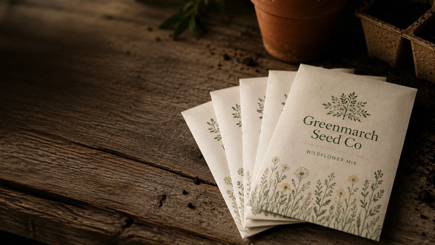Custom printed seed packets with logo