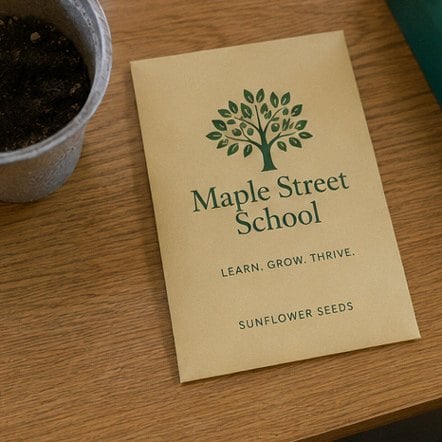 Customized seed packets for schools and community programs